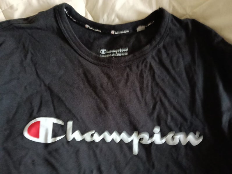 Champion men's black logo Tshirt Carousel 2