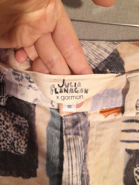 Gorman X Julia Flanagan Corduroy Cotton Blend Multicoloured Jeans Size 10 Carousel 2