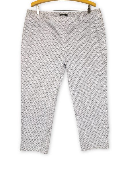 Vassalli Cotton Blend Blue & White 3/4 Leg Capri Pants Size 18 Carousel 1