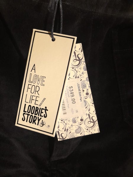 Loobies Story BNWT Cotton Blend Dark Blue Velvet Wide Leg Pants Size 16 Carousel 2