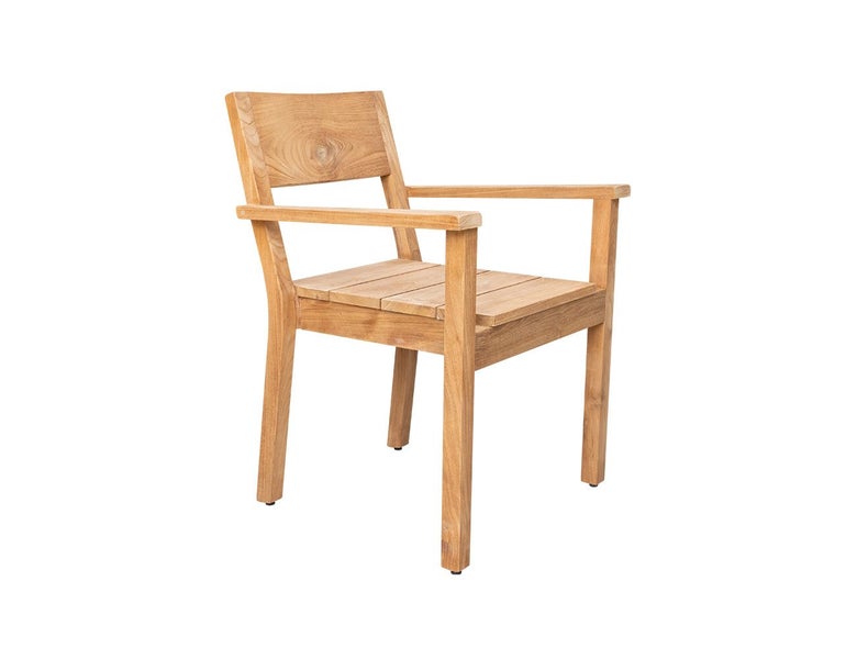 Colva Teak Outdoor Dining Arm Chair Carousel 1