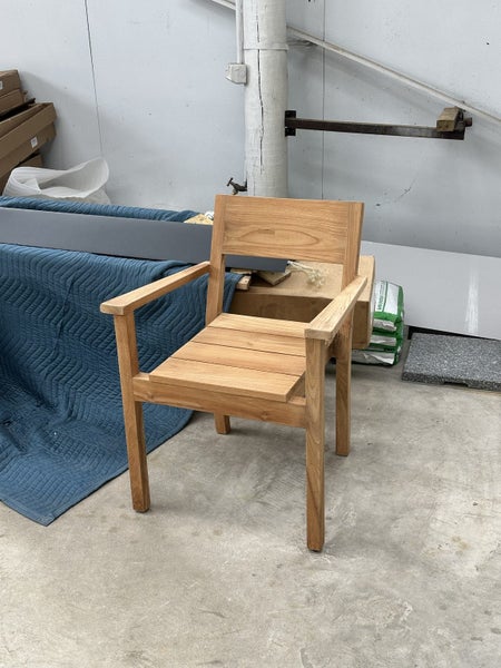 Colva Teak Outdoor Dining Arm Chair Carousel 2