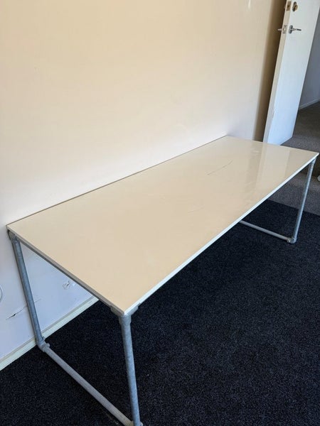 Stylish Industrial Desk – Galvanised Pipe Frame & Melamine Top - 1480 mm Carousel 1