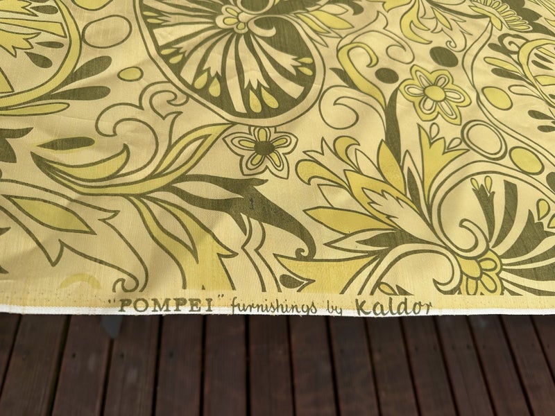 1980-90s vintage fabric. Shiny John Kaldor fabric 120cm by 137 cm Carousel 2