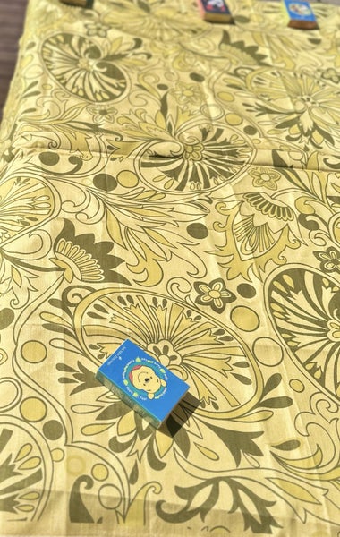 1980-90s vintage fabric. Shiny John Kaldor fabric 120cm by 137 cm Carousel 1