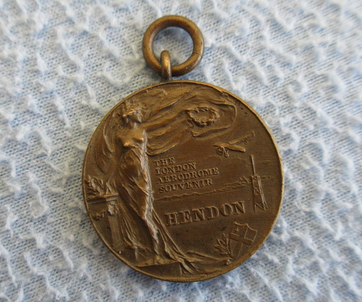 Brass medal/souvenir. "London Aerodrome Souvenir" Carousel 1