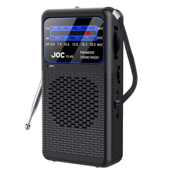 Portable AM/FM Radio with LED Flashlight, Battery Powered Emergency Radio Carousel 1