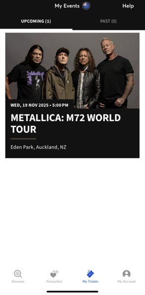 X2 Metallica Tickets Seate Carousel 1