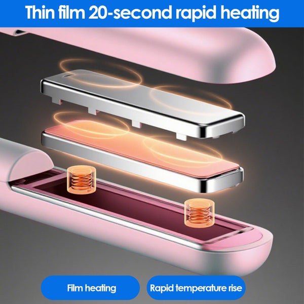 Cordless Hair Straightener & Curling Iron, USB Rechargeable Travel Styler Carousel 6