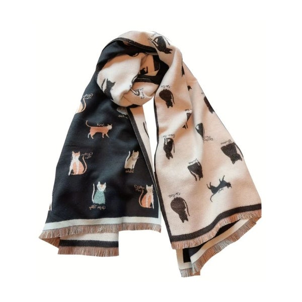 NNETM Cozy Double-Sided Cat Scarf for Winter Style Carousel 1