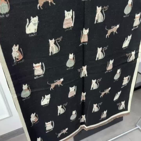 NNETM Cozy Double-Sided Cat Scarf for Winter Style Carousel 7