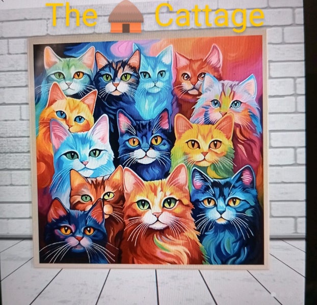 THE CATTAGE - Adorable 5D Vibrant Cartoon Cat Diamond Painting Kit Fun All Ages Carousel 1