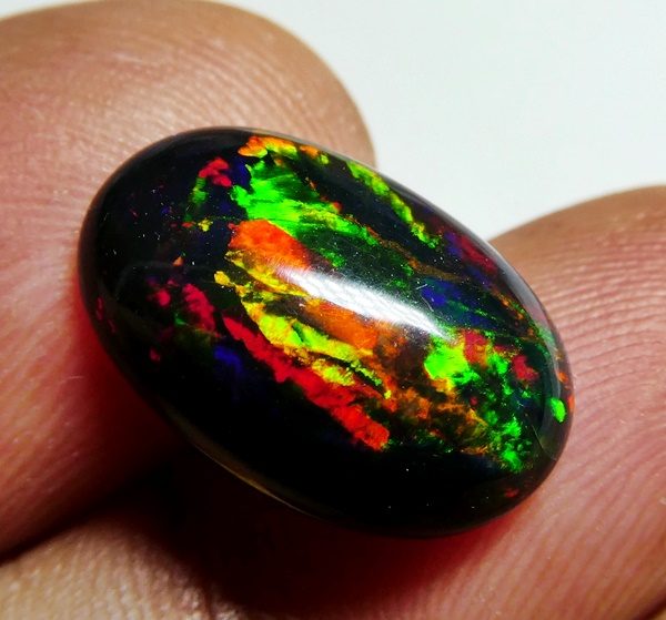 $1RE 3.58CT Buy Now $1850 GORGEOUS HUGE OVAL RAINBOW 100% NATURAL BLACK OPAL Carousel 1