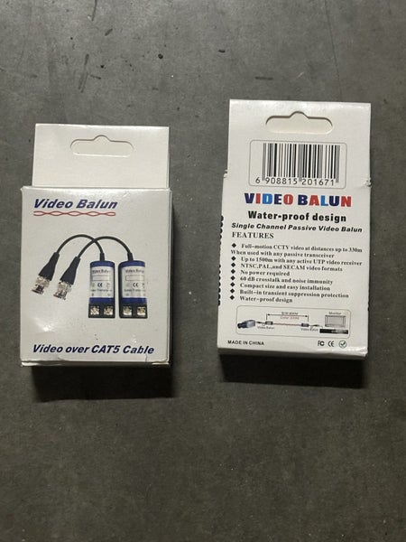 Video Balun Pair – CCTV Video over CAT5 Cable | Waterproof Passive Transceiver Carousel 1