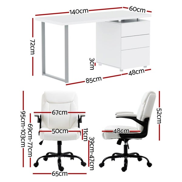 Executive Office Chair And Desk Set - White Carousel 2