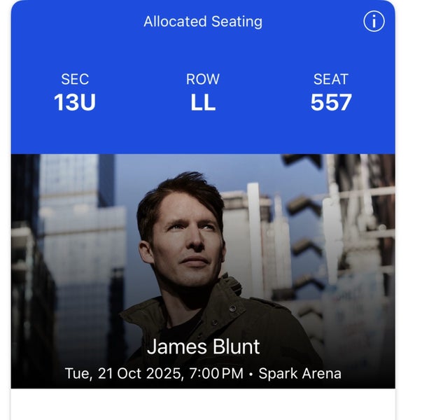 James Blunt - Tickets x 2 Carousel 1