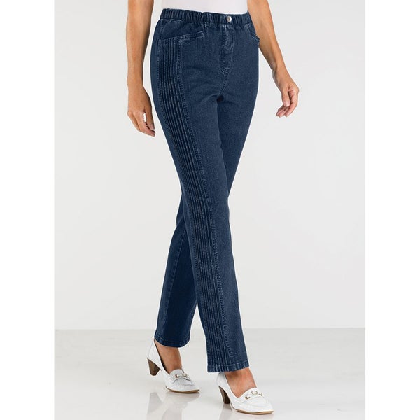 Double deal - 2 pairs of side panel jeans - 98% cotton - size 14 - 2 pairs! TWO!64293091667843110