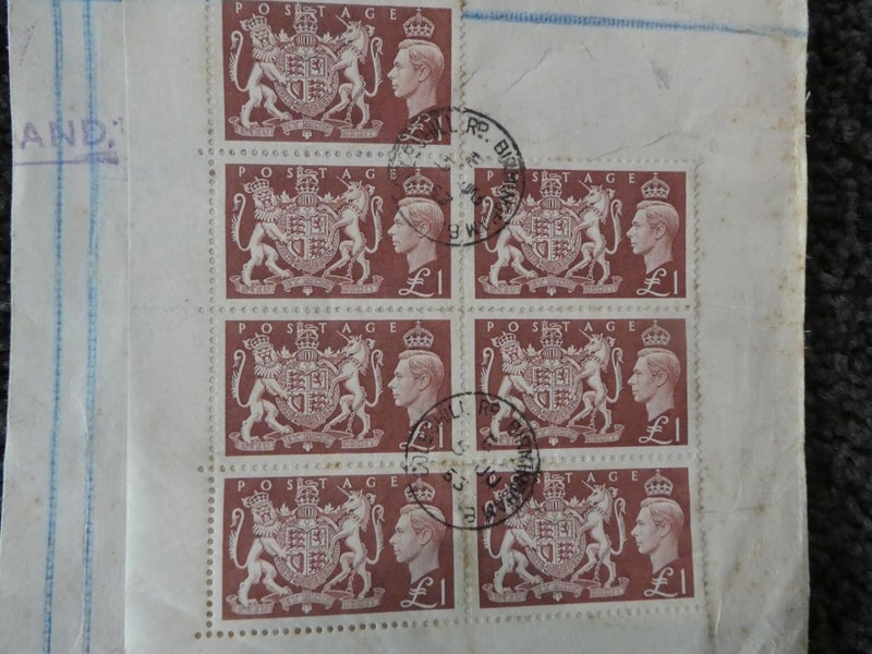 Block of Britain 1 pound stamps-$1res Carousel 2