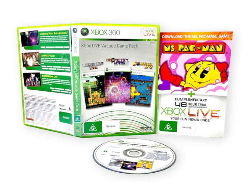 Xbox Live ARCADE GAME PACK Xbox 360 (Lumines + Bomberman + Geometry Wars) Carousel 1