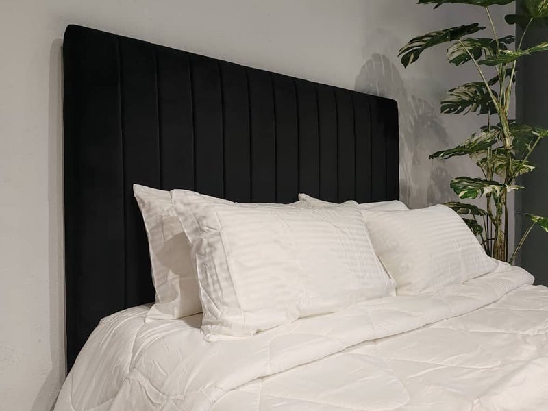 Helvia Queen Headboard - Black Velvet Carousel 4