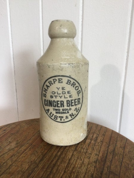 A RARE ANTIQUE SHARPE BROS STONE GINGER BEER BOTTLE Carousel 1