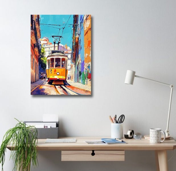 Framed $1 RESERVE 1 Panel Canvas Art Print - Featuring the Famous 28 Tram Carousel 2