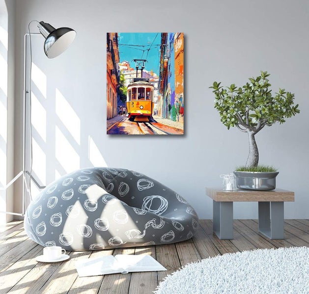 Framed $1 RESERVE 1 Panel Canvas Art Print - Featuring the Famous 28 Tram Carousel 3