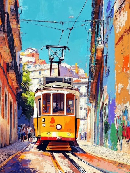 Framed $1 RESERVE 1 Panel Canvas Art Print - Featuring the Famous 28 Tram Carousel 1