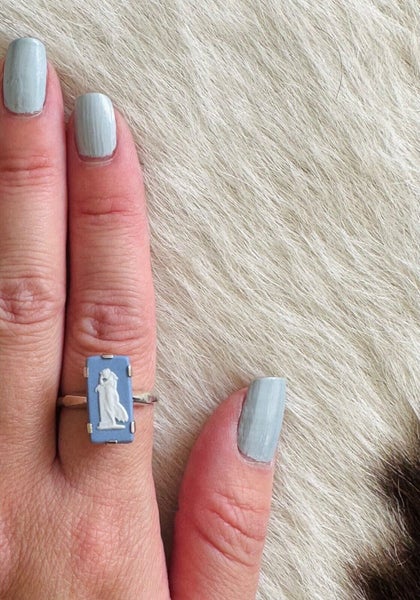 Wedgwood classic blue Jasperware ring Carousel 1