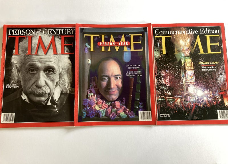 1999/2000 Time Magazines - Jeff Bezos, Albert Einstein + Listener Carousel 1