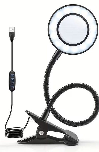 clip on flexible gooseneck magnifying glass, with light Carousel 1