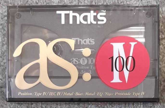 That's AS:IV (Type IV) 100min Blank Audio Cassette Tape (Better than a TDK?) Carousel 1