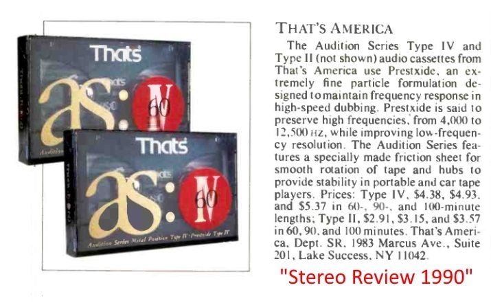 That's AS:IV (Type IV) 100min Blank Audio Cassette Tape (Better than a TDK?) Carousel 3