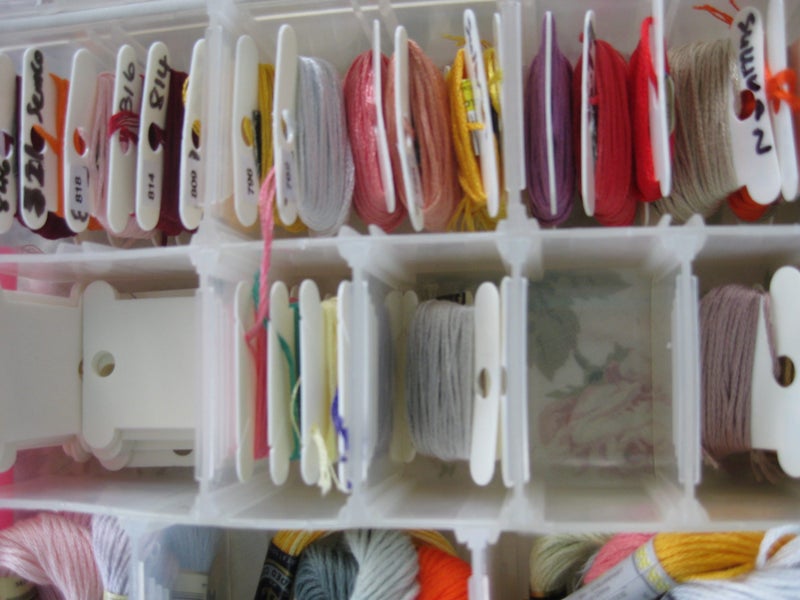 Embroidery cottons and storage box. Carousel 2