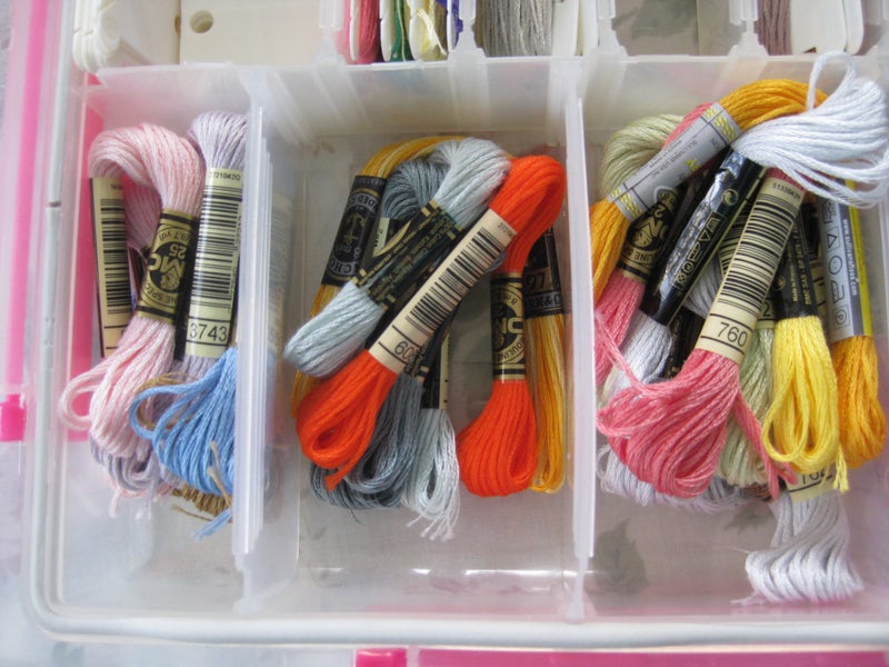 Embroidery cottons and storage box. Carousel 3