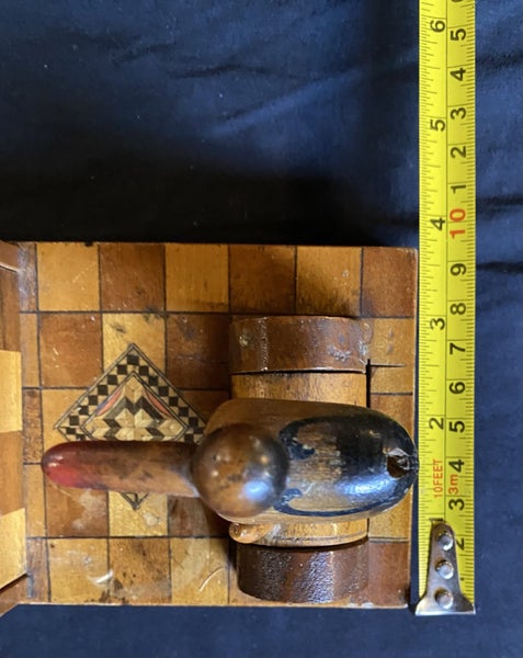 Old wooden cigarette box with bird on top Carousel 8