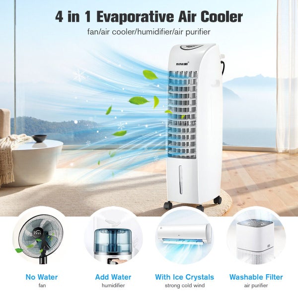 Portable Air Cooler Evaporative Cooling Fan Purifier Humidifier 4in1 Carousel 1