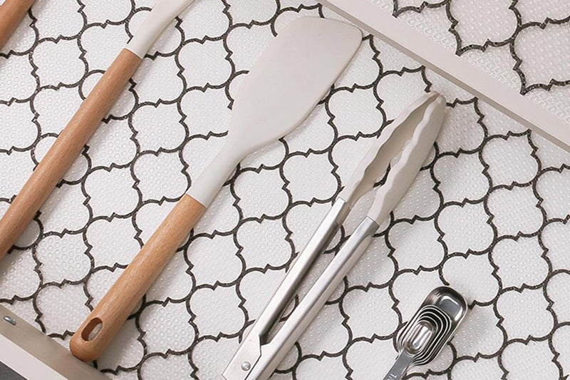 Thick Shelf Liner Kitchen Cabinet Waterproof Mat for Vanity Drawer -Black Carousel 6