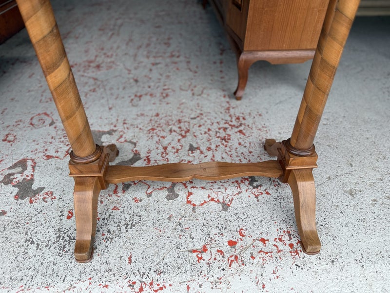 An Antique Karelian Birch Side Table or Small Console Table Carousel 19