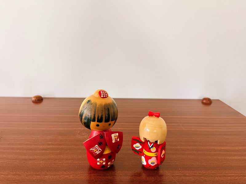 Vintage Japanese Kokeshi Dolls X2 Carousel 1