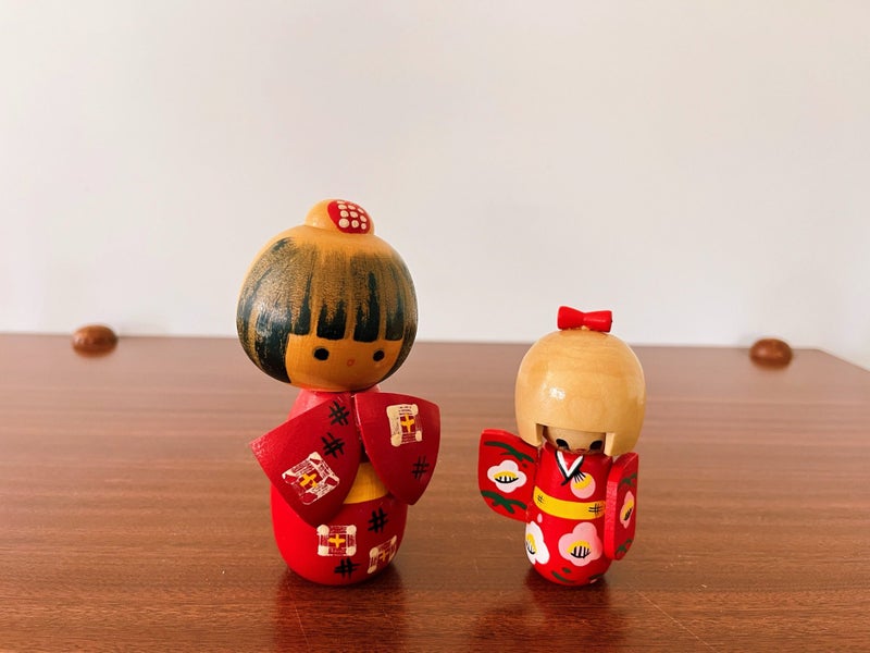 Vintage Japanese Kokeshi Dolls X2 Carousel 2