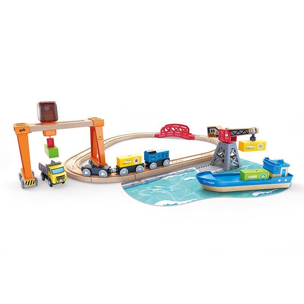 Hape Lift & Load Harbour Set Carousel 1