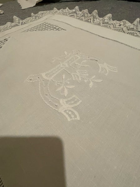 A lovely shabby chic Monogrammed 'E' Pillowcase cover Carousel 2