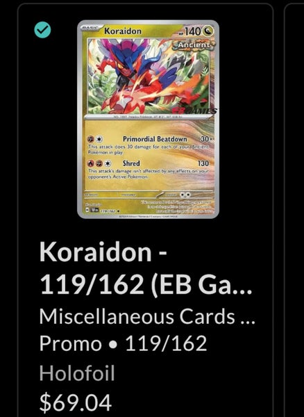 Sealed EB games stamped promo Koraidon Carousel 3