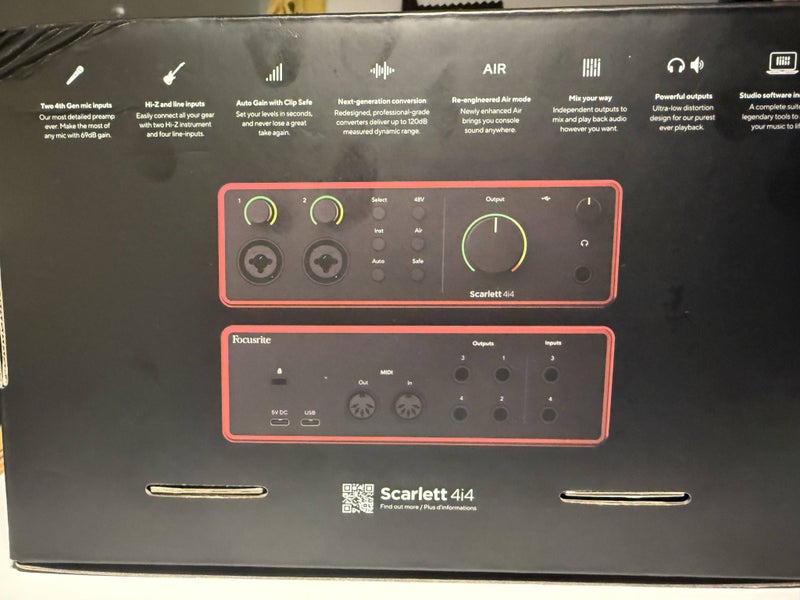 Focusrite Scarlett 4i4 USB-C Audio/MIDI Interface (4th Generation)64142343090691111