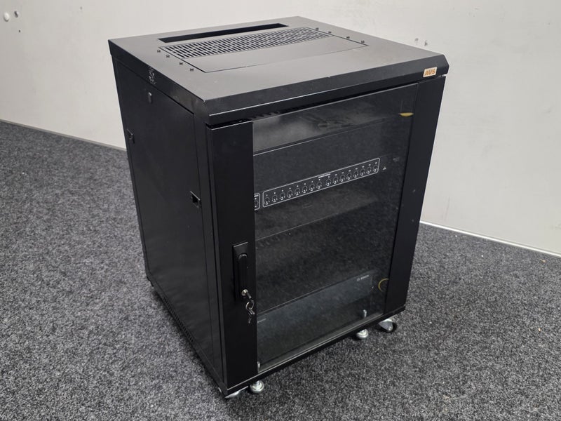 Audio Visual Rack on wheels with 2x amplifiers - $1 Reserve Carousel 1