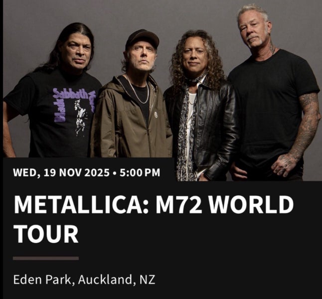 2 x Metallica GA1 Front Standing Tickets64012447321985110
