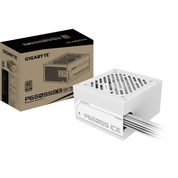 Gigabyte P650SS ICE White 650W ATX 3.1 ready 80 Plus Silver Power Supply - Fixed Carousel 6