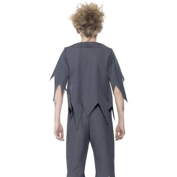 Zombie School Boy Costume Kids Grey White Red Carousel 2