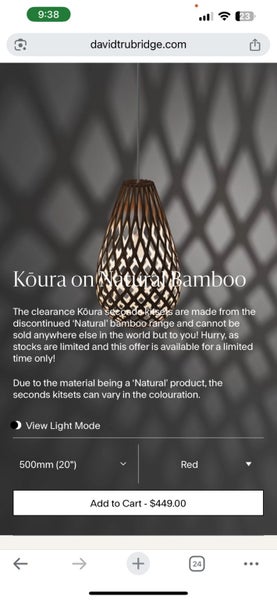 David Trubridge- Koura- 1000 mm(39”) Red 1 side Carousel 1